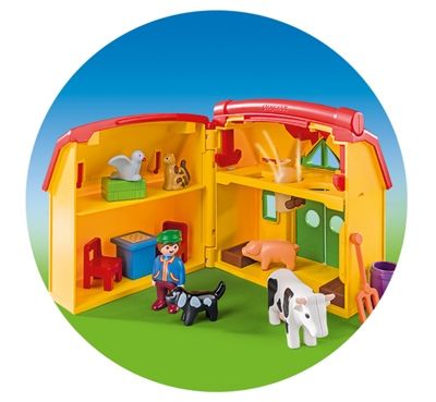 Playmobil 1.2.3 Bondegård - ta-med boks - 6962